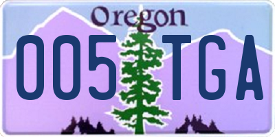 OR license plate 005TGA
