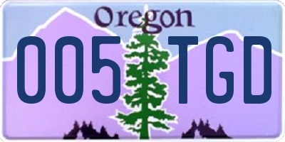 OR license plate 005TGD