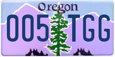 OR license plate 005TGG