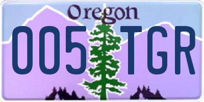 OR license plate 005TGR