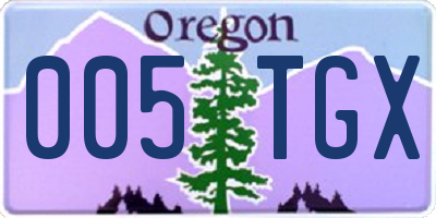 OR license plate 005TGX