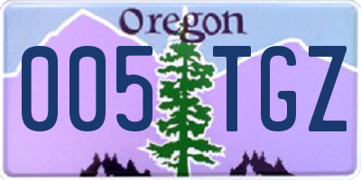 OR license plate 005TGZ