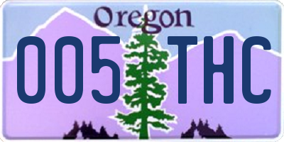 OR license plate 005THC