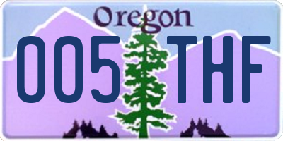 OR license plate 005THF