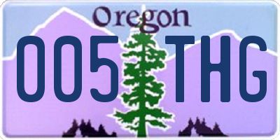 OR license plate 005THG
