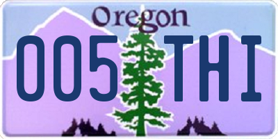 OR license plate 005THI