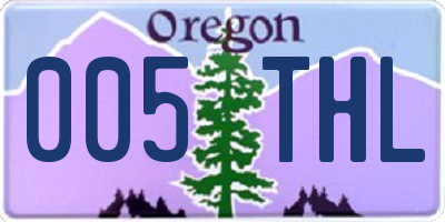OR license plate 005THL