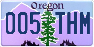 OR license plate 005THM