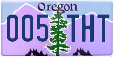 OR license plate 005THT