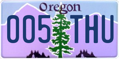 OR license plate 005THU