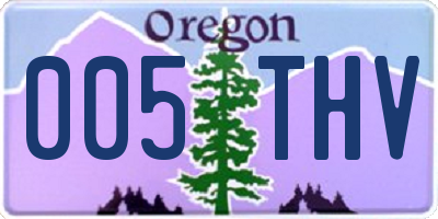 OR license plate 005THV