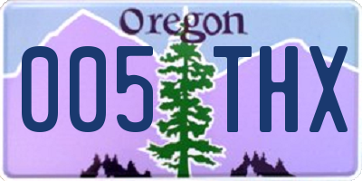 OR license plate 005THX