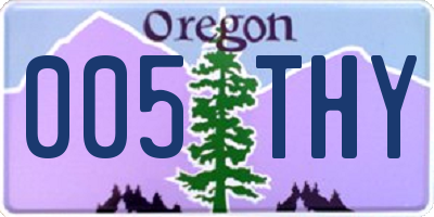 OR license plate 005THY