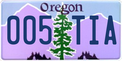 OR license plate 005TIA