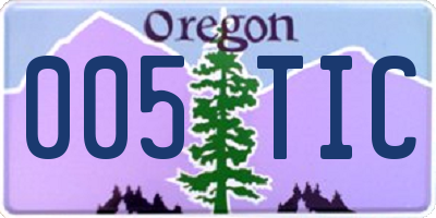 OR license plate 005TIC