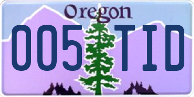 OR license plate 005TID