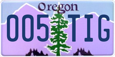 OR license plate 005TIG