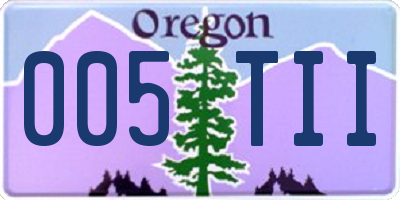 OR license plate 005TII