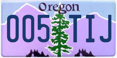 OR license plate 005TIJ