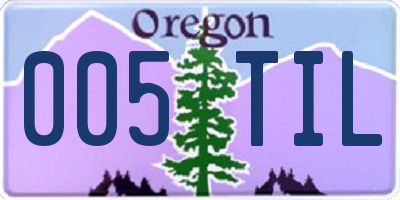 OR license plate 005TIL