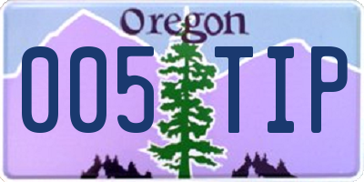 OR license plate 005TIP