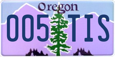 OR license plate 005TIS
