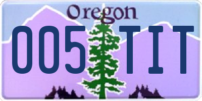 OR license plate 005TIT