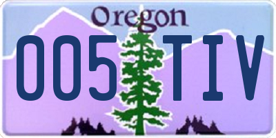 OR license plate 005TIV
