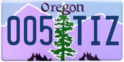 OR license plate 005TIZ