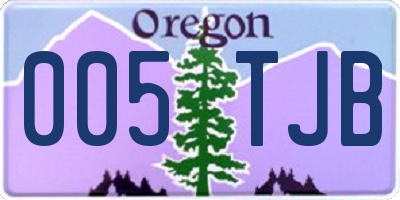 OR license plate 005TJB