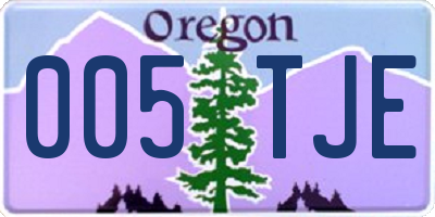 OR license plate 005TJE