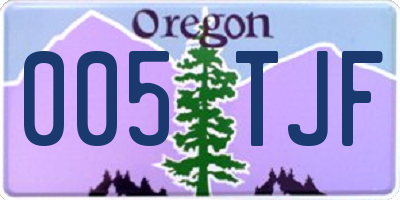 OR license plate 005TJF