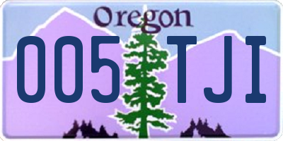 OR license plate 005TJI