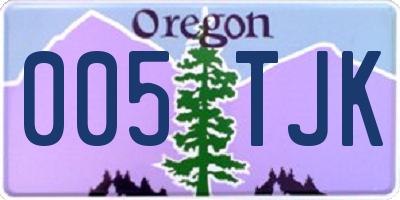 OR license plate 005TJK