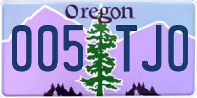 OR license plate 005TJO