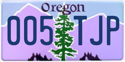 OR license plate 005TJP
