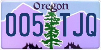 OR license plate 005TJQ