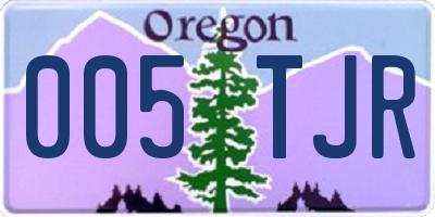 OR license plate 005TJR