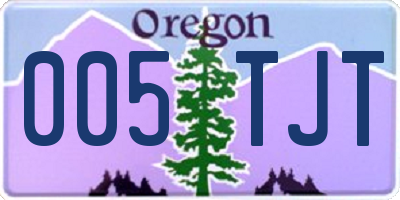 OR license plate 005TJT