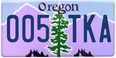 OR license plate 005TKA