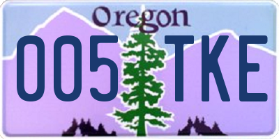 OR license plate 005TKE