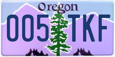OR license plate 005TKF