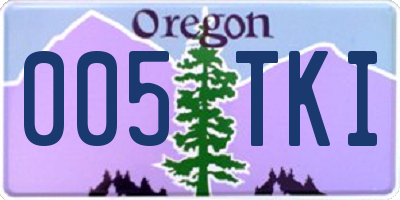 OR license plate 005TKI