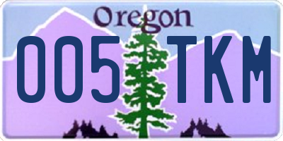 OR license plate 005TKM