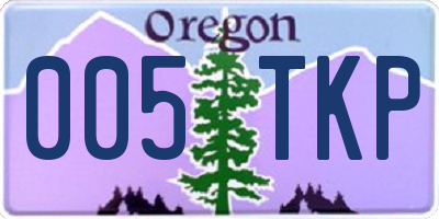 OR license plate 005TKP