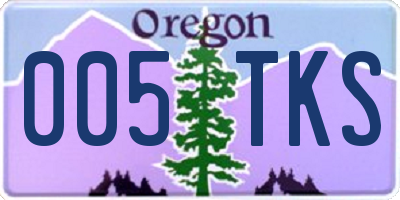 OR license plate 005TKS