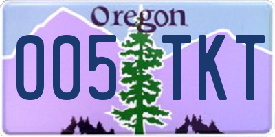 OR license plate 005TKT