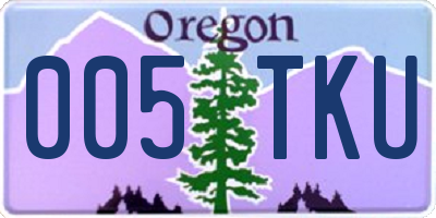 OR license plate 005TKU