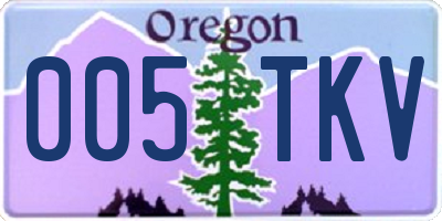 OR license plate 005TKV