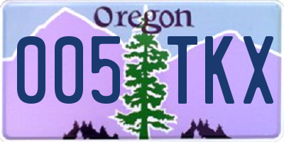 OR license plate 005TKX